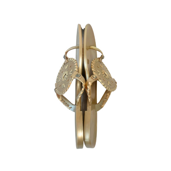 Jack Rogers Sandals Collins Jelly Thong Flip Flops Slip-On Gold Women’s Size 8 - Picture 5 of 8